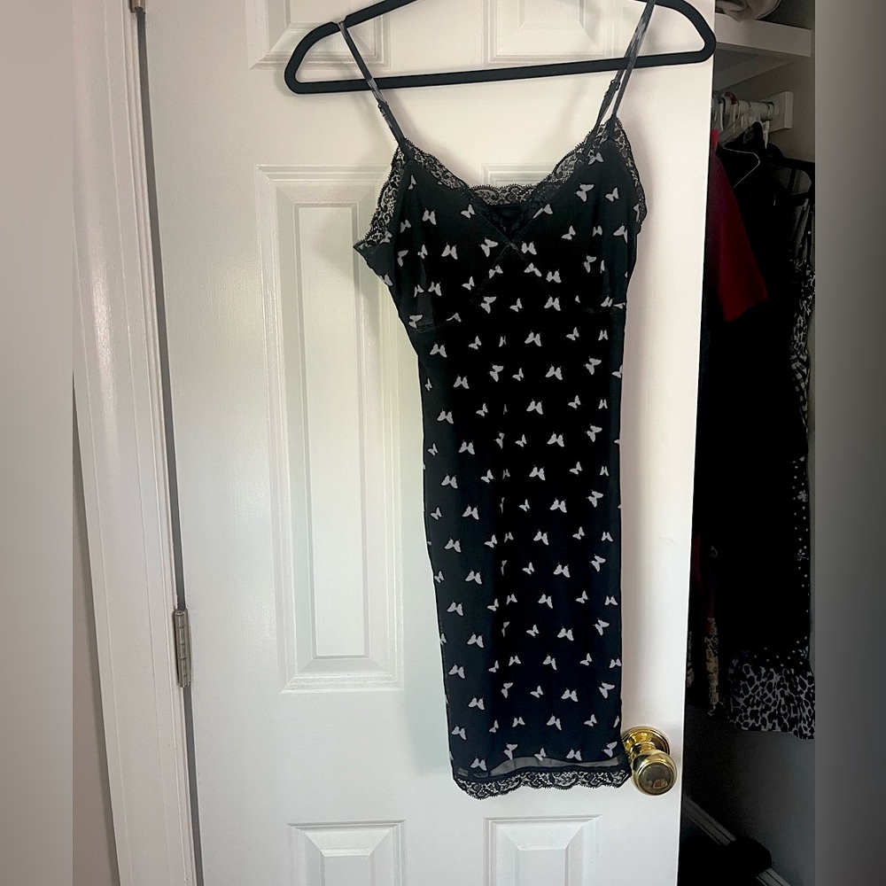 Y2K butterfly lace dress